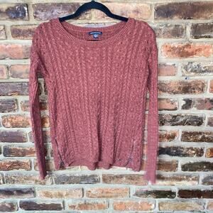 American Eagle Outfitters Rust Cable Knit Sweater